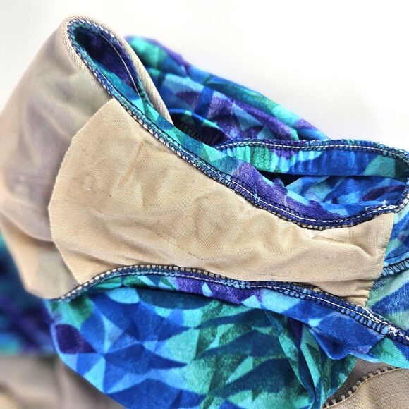 Vtg 90s/ Y2K Gabar Womens One Piece Swimsuit Ruched V Neck Abstract Unsized S/M - Picture 11 of 15